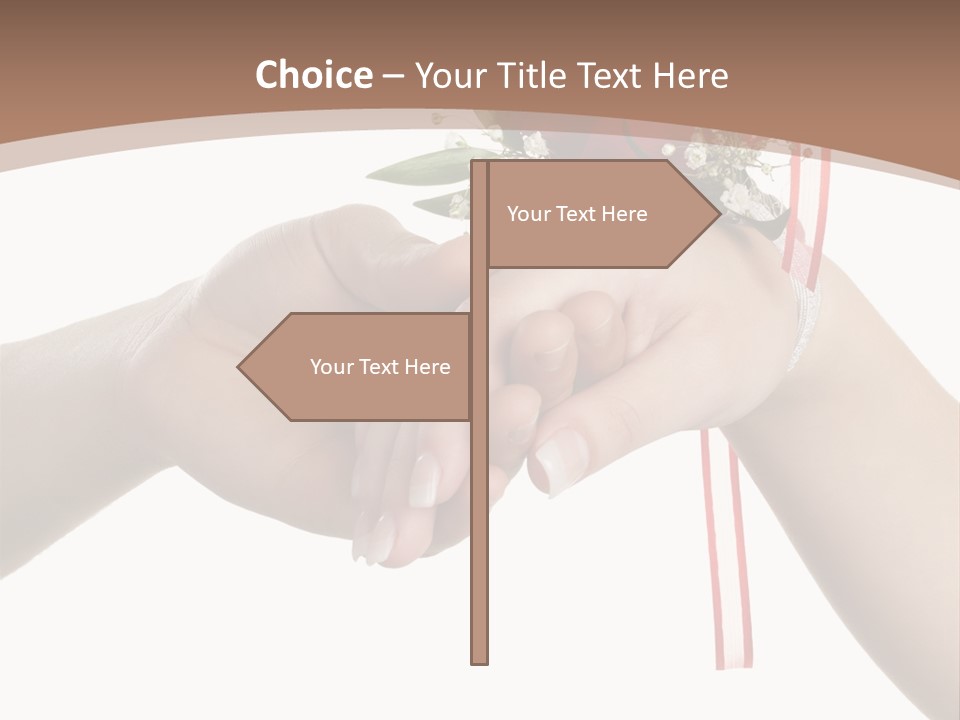 Two Hands Holding A Red Rose Powerpoint Template PowerPoint Template