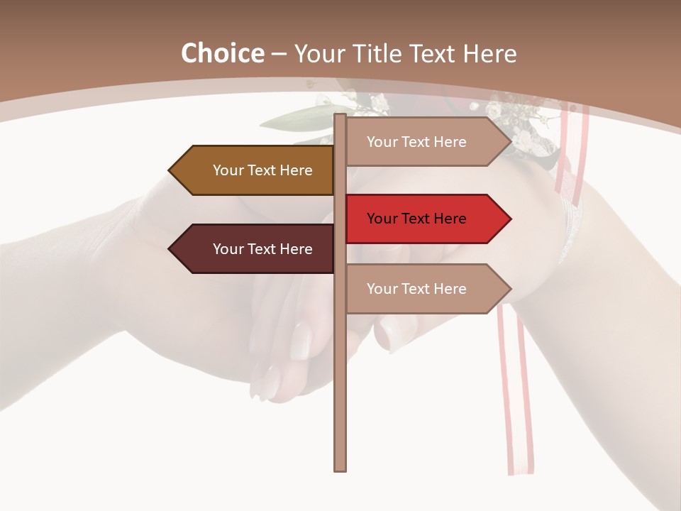 Two Hands Holding A Red Rose Powerpoint Template PowerPoint Template