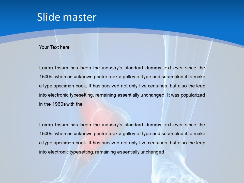 A Medical Powerpoint Presentation With A Highlighted Foot PowerPoint Template