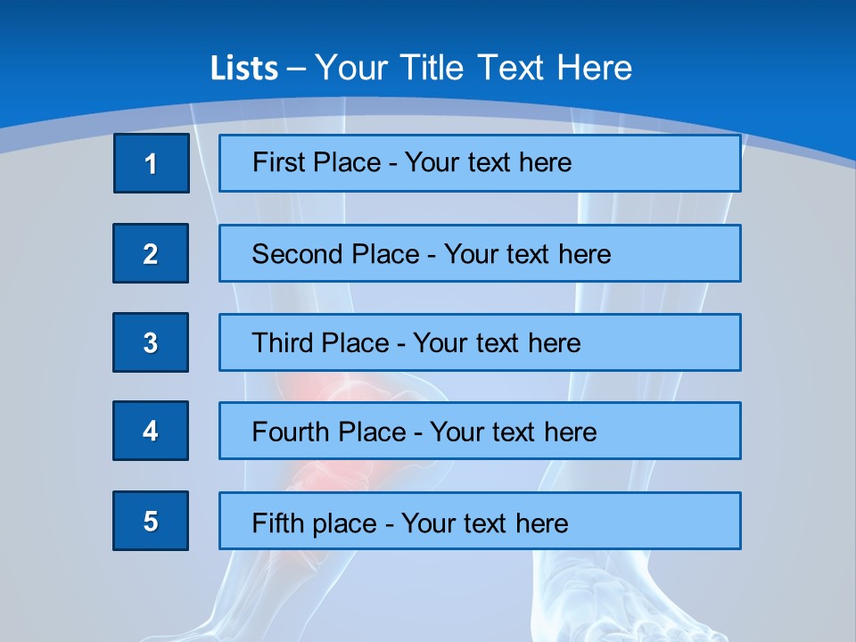 A Medical Powerpoint Presentation With A Highlighted Foot PowerPoint Template
