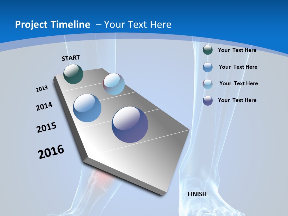 A Medical Powerpoint Presentation With A Highlighted Foot PowerPoint Template