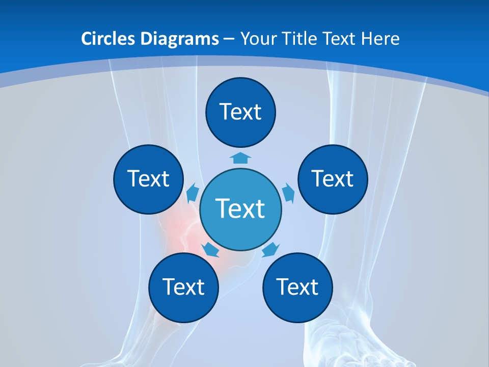 A Medical Powerpoint Presentation With A Highlighted Foot PowerPoint Template