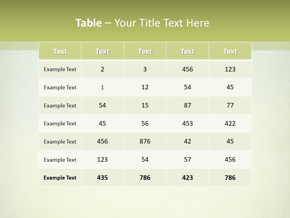 A Green And Yellow Background With The Words Name Of Presentation Company Name PowerPoint Template