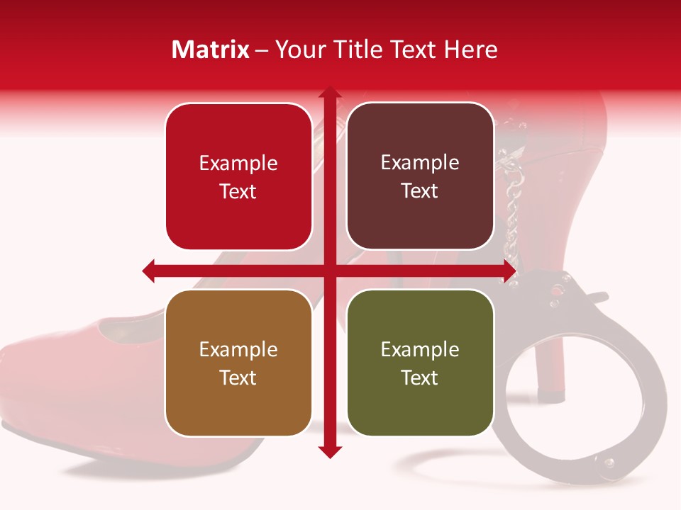 A Red High Heeled Shoe With A Gun On The Ankle PowerPoint Template