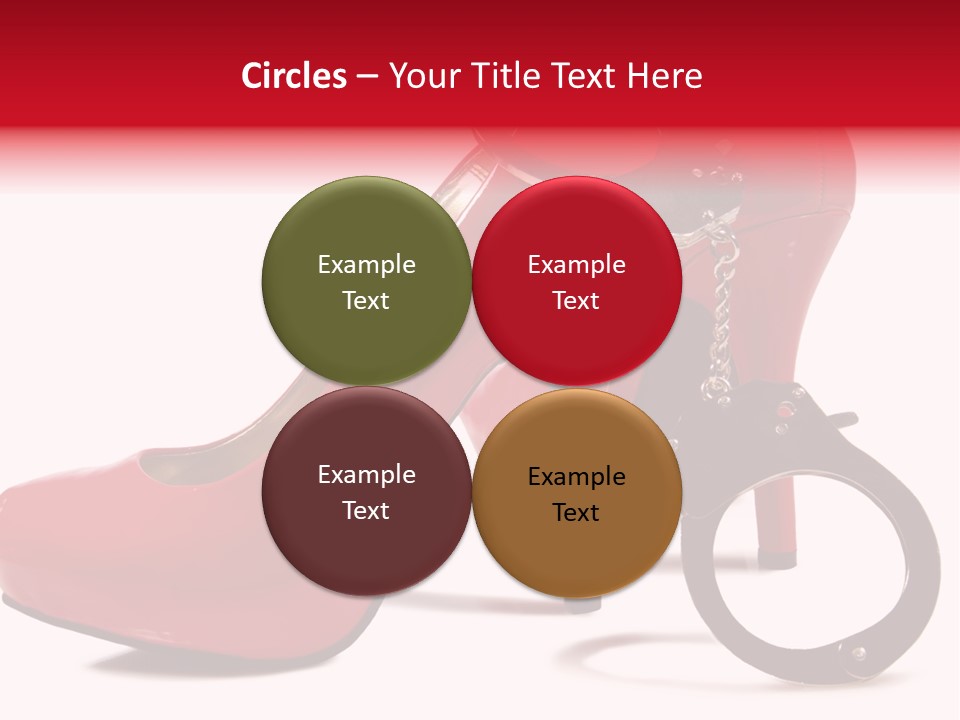 A Red High Heeled Shoe With A Gun On The Ankle PowerPoint Template