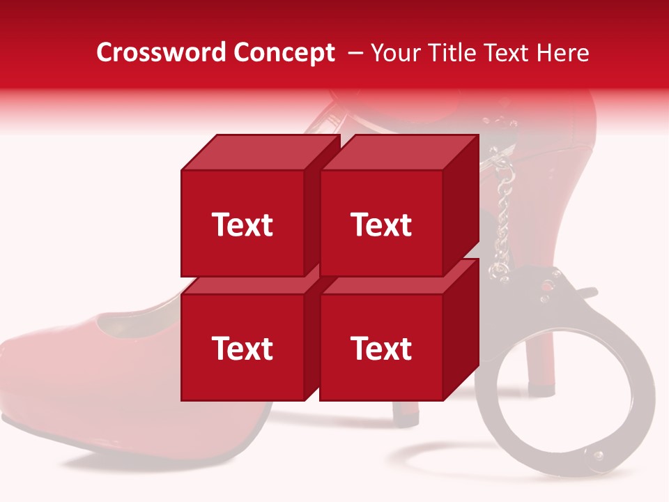 A Red High Heeled Shoe With A Gun On The Ankle PowerPoint Template