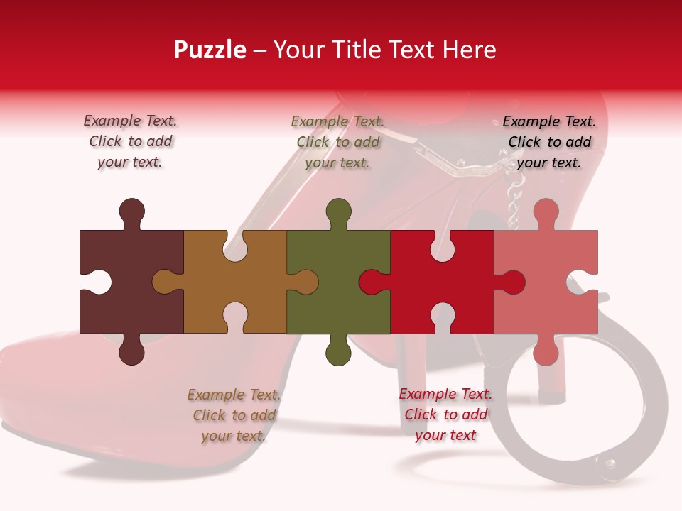 A Red High Heeled Shoe With A Gun On The Ankle PowerPoint Template