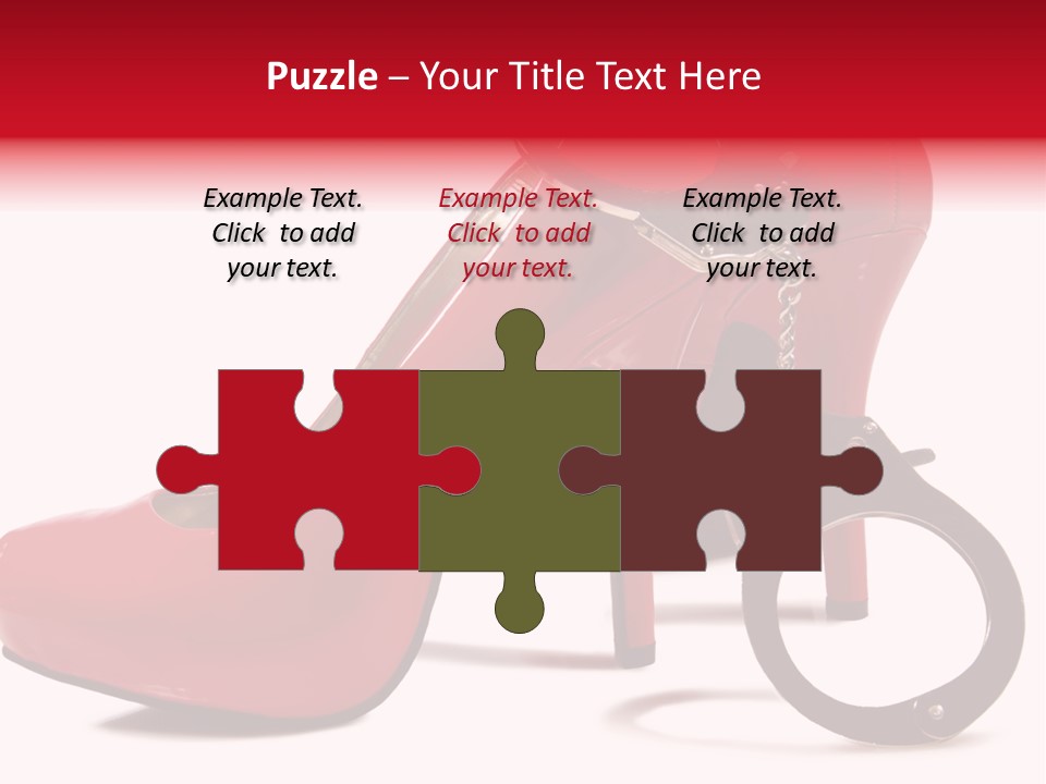 A Red High Heeled Shoe With A Gun On The Ankle PowerPoint Template