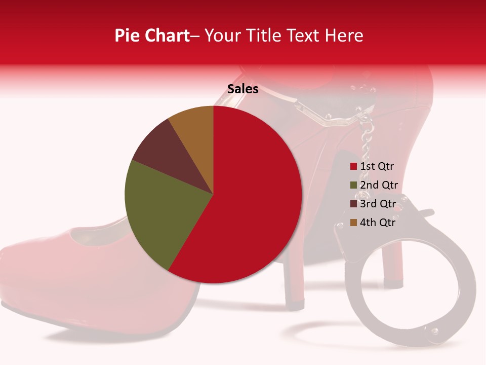 A Red High Heeled Shoe With A Gun On The Ankle PowerPoint Template