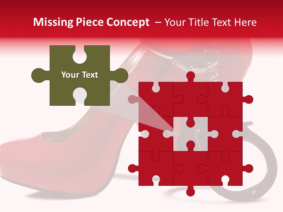 A Red High Heeled Shoe With A Gun On The Ankle PowerPoint Template