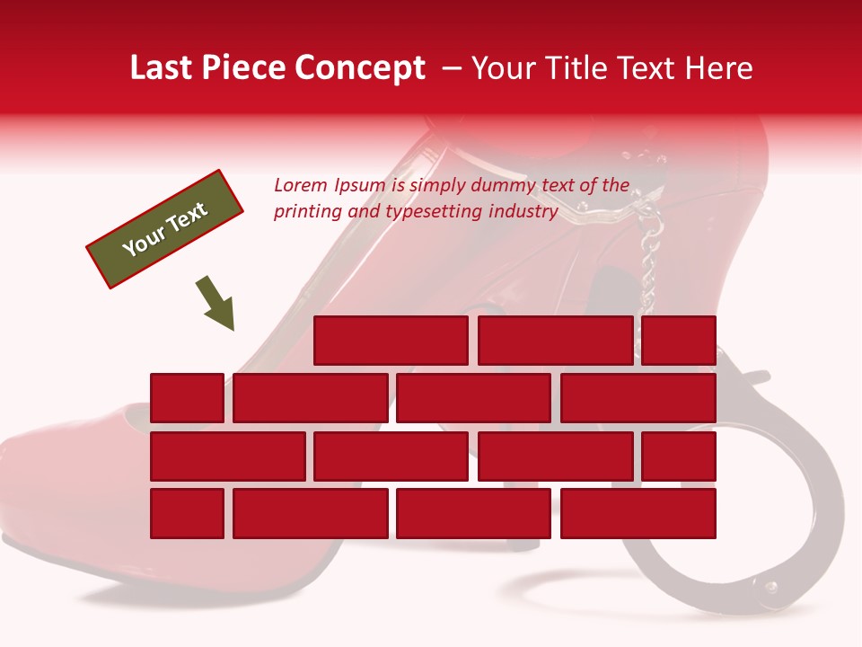 A Red High Heeled Shoe With A Gun On The Ankle PowerPoint Template