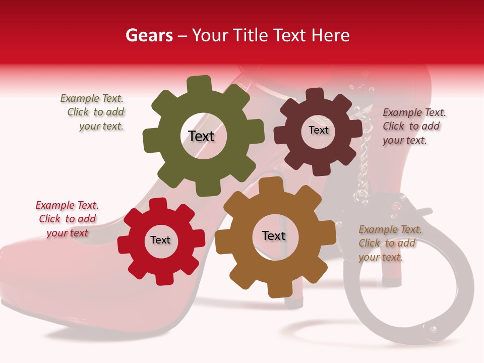 A Red High Heeled Shoe With A Gun On The Ankle PowerPoint Template