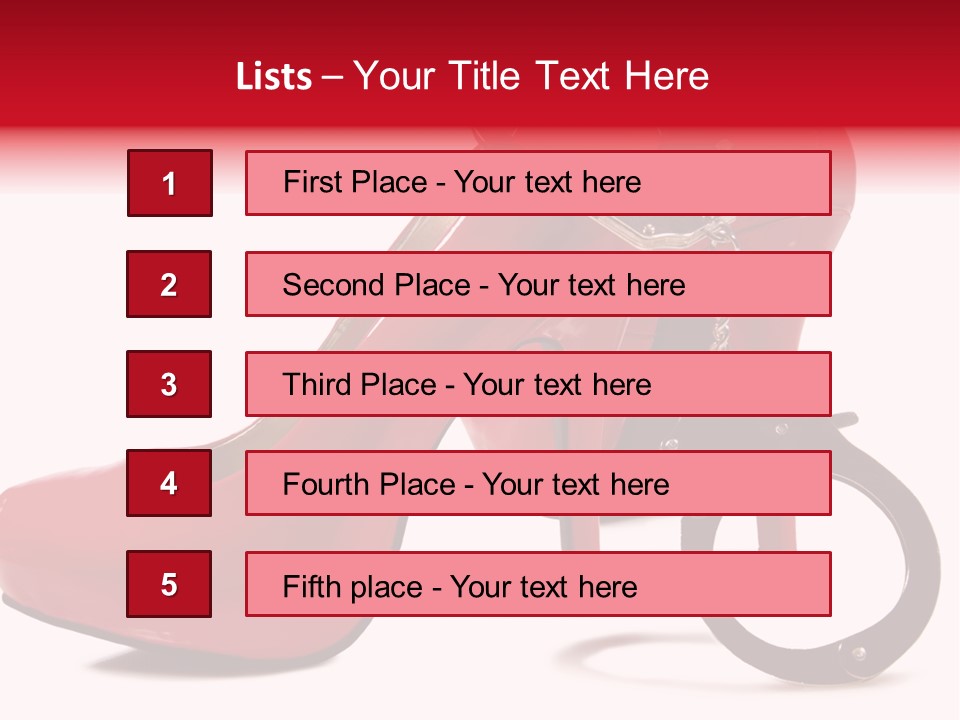 A Red High Heeled Shoe With A Gun On The Ankle PowerPoint Template