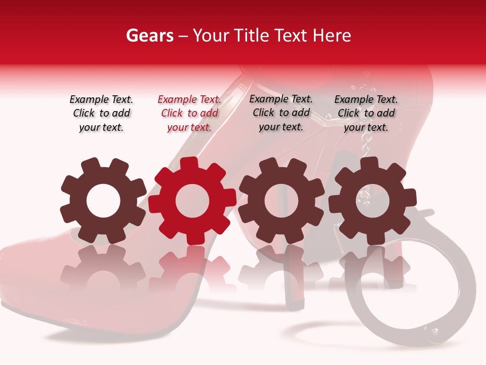A Red High Heeled Shoe With A Gun On The Ankle PowerPoint Template