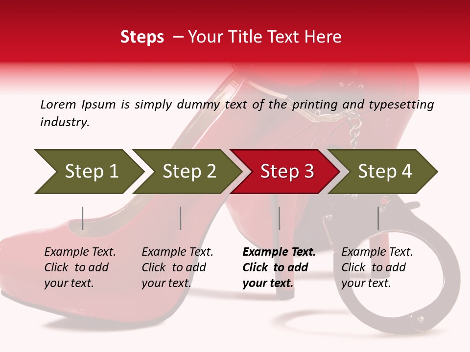 A Red High Heeled Shoe With A Gun On The Ankle PowerPoint Template