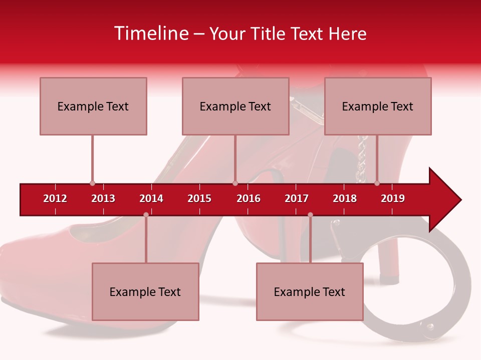 A Red High Heeled Shoe With A Gun On The Ankle PowerPoint Template