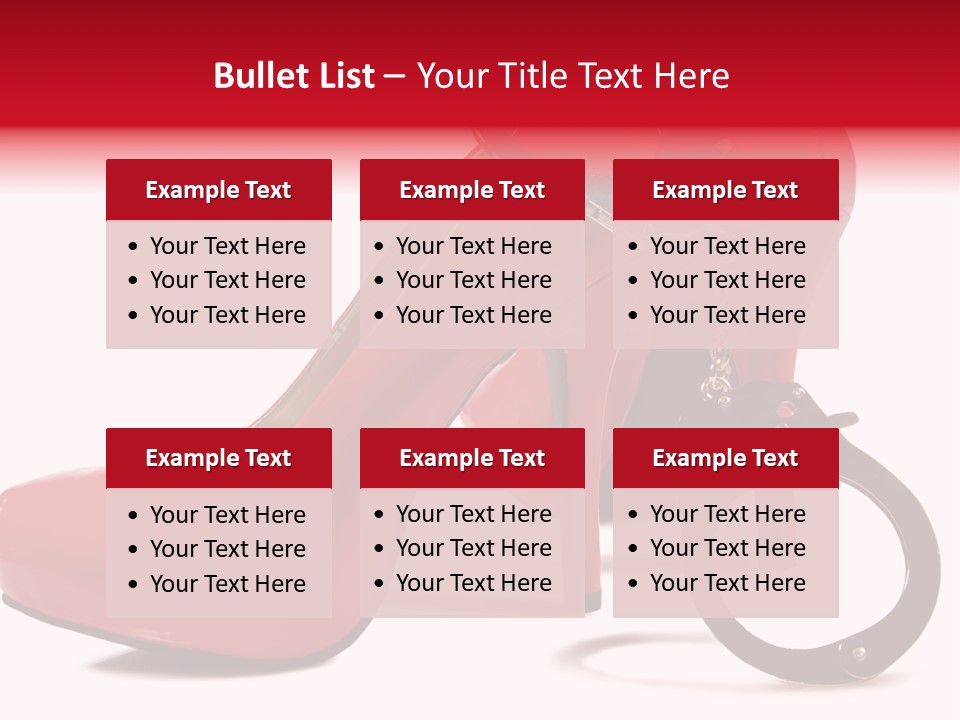 A Red High Heeled Shoe With A Gun On The Ankle PowerPoint Template
