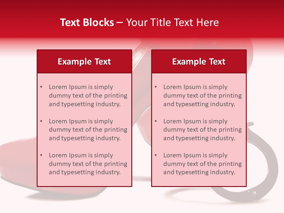 A Red High Heeled Shoe With A Gun On The Ankle PowerPoint Template