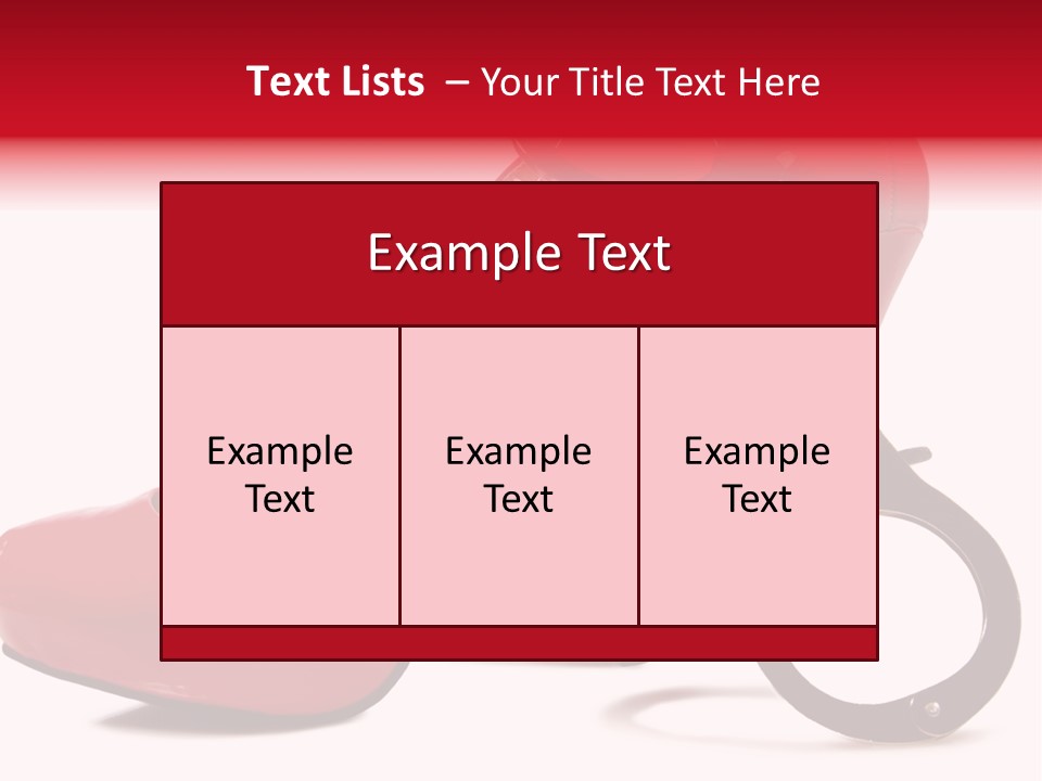 A Red High Heeled Shoe With A Gun On The Ankle PowerPoint Template