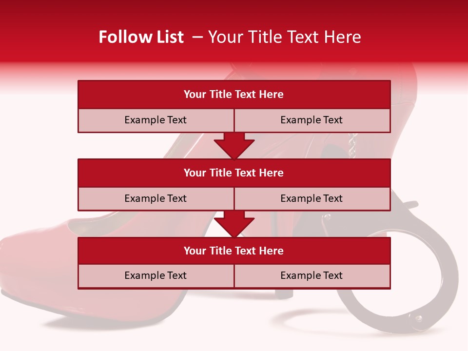 A Red High Heeled Shoe With A Gun On The Ankle PowerPoint Template