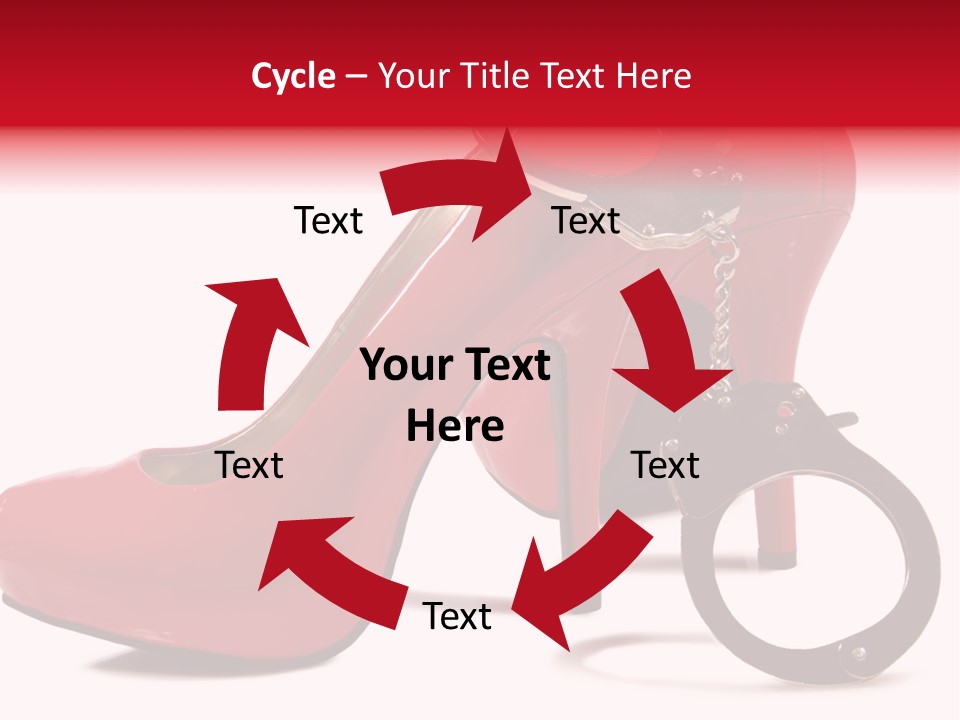 A Red High Heeled Shoe With A Gun On The Ankle PowerPoint Template