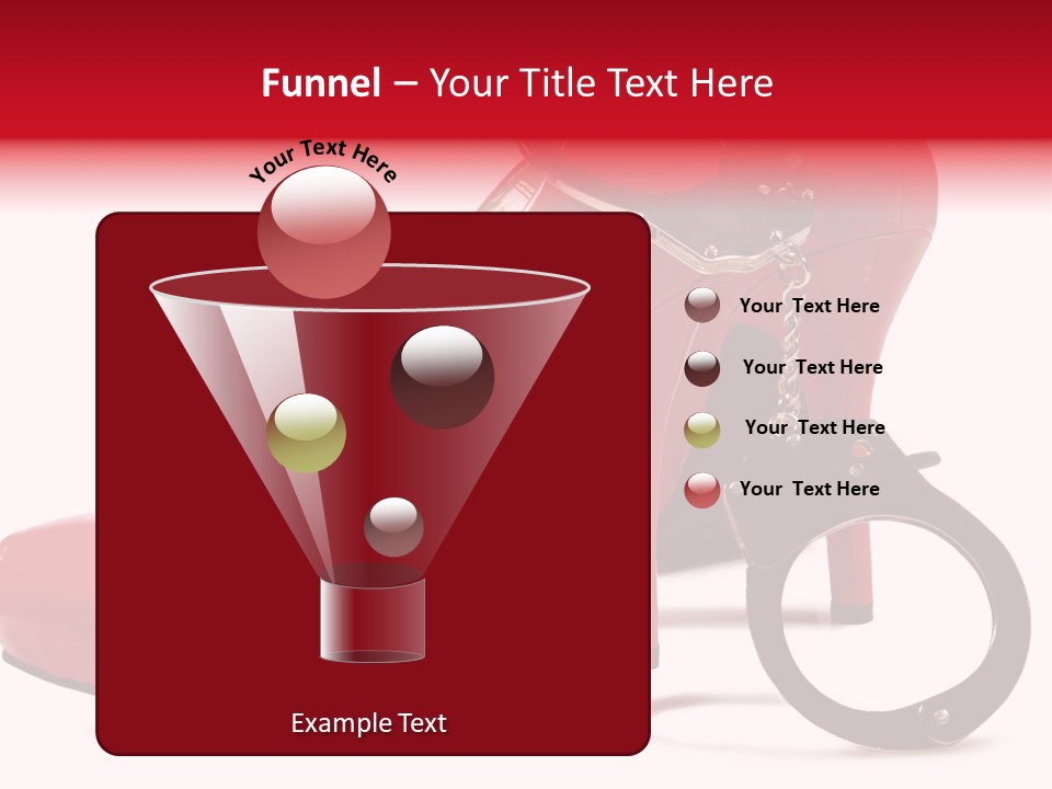 A Red High Heeled Shoe With A Gun On The Ankle PowerPoint Template