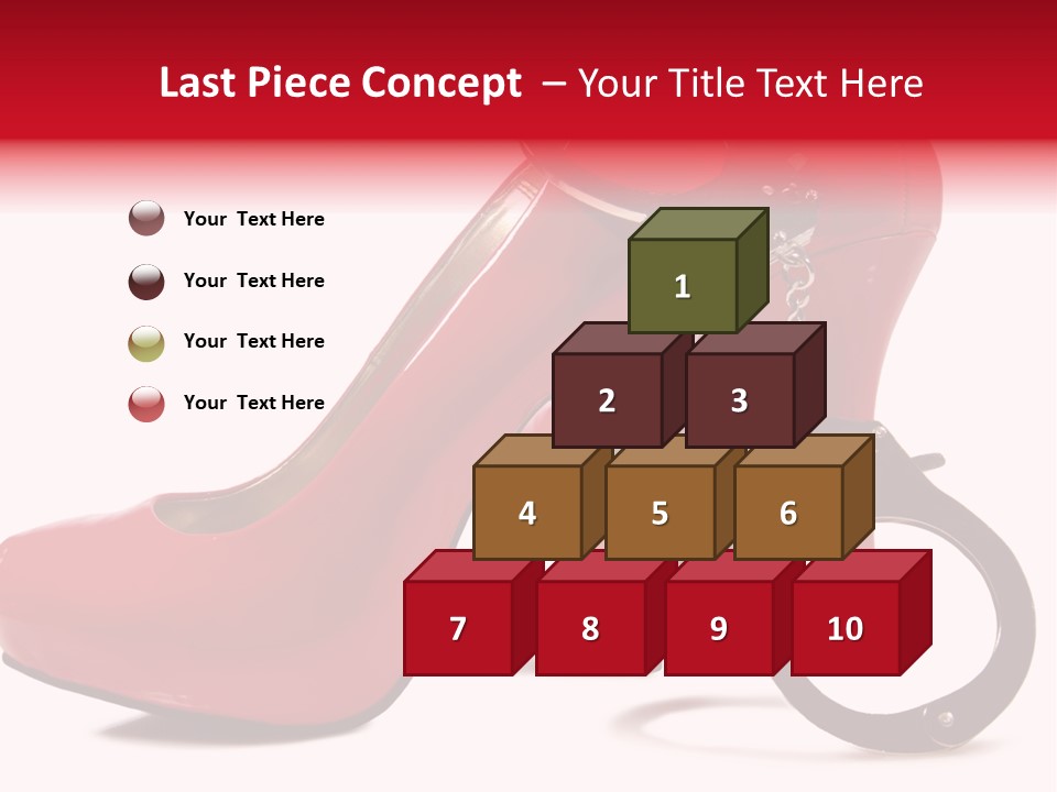 A Red High Heeled Shoe With A Gun On The Ankle PowerPoint Template