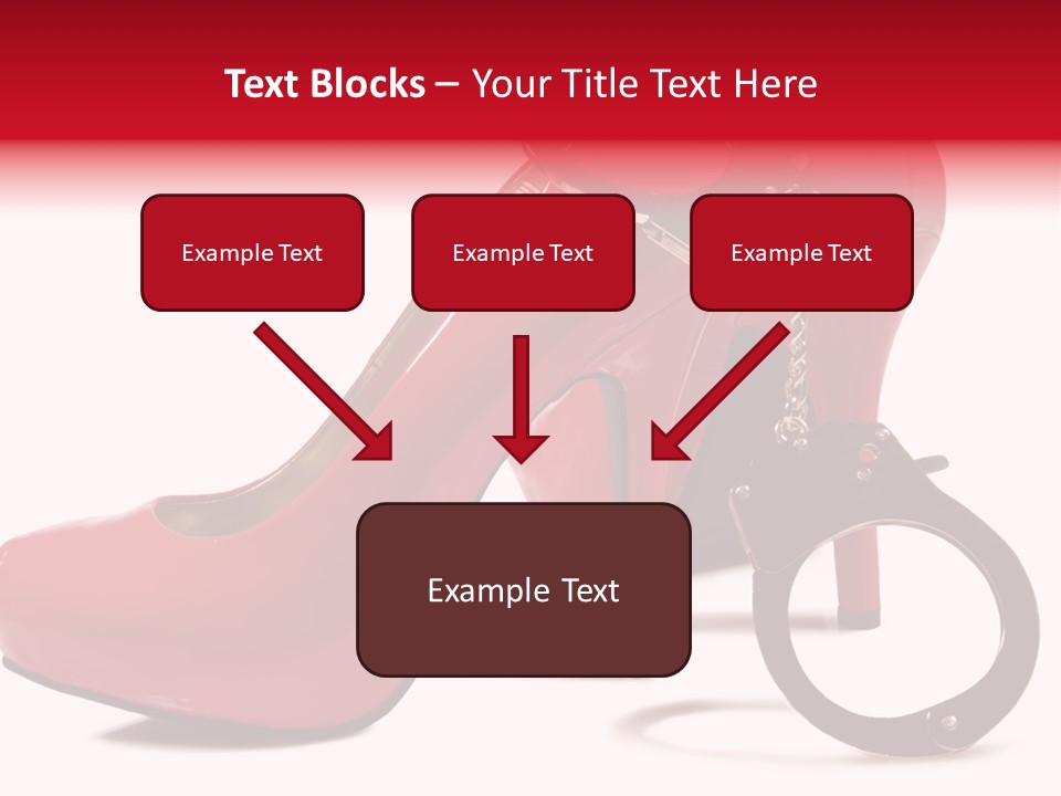 A Red High Heeled Shoe With A Gun On The Ankle PowerPoint Template
