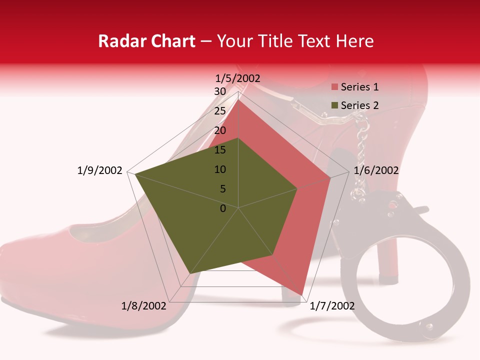 A Red High Heeled Shoe With A Gun On The Ankle PowerPoint Template