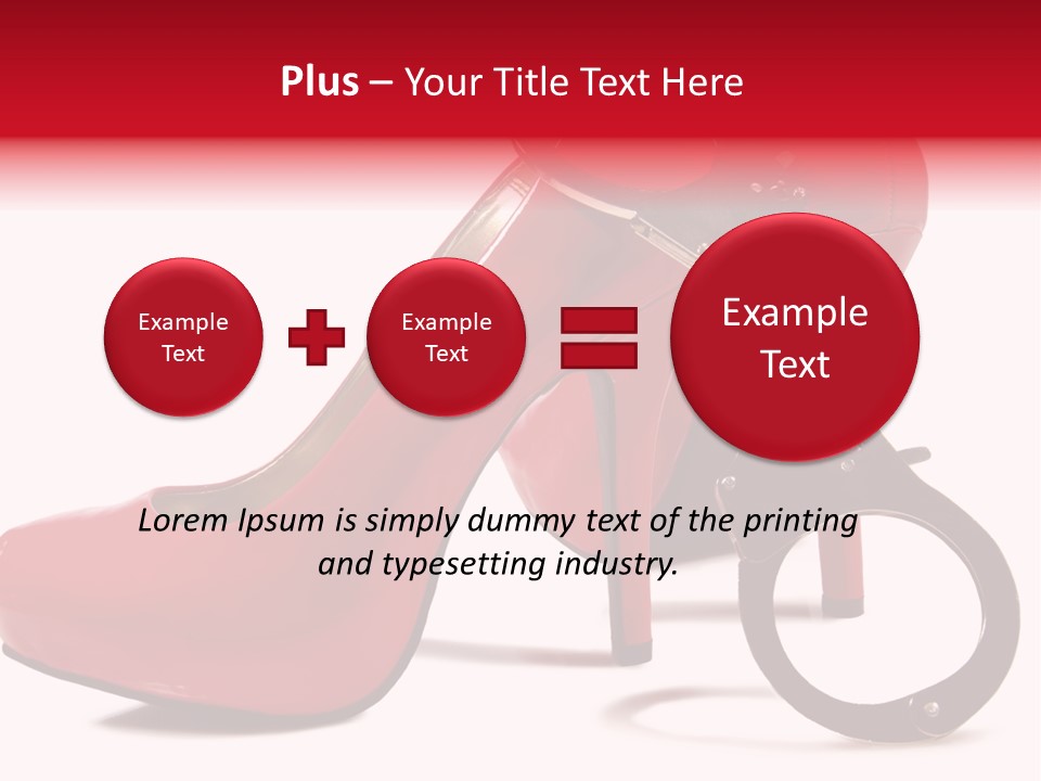 A Red High Heeled Shoe With A Gun On The Ankle PowerPoint Template