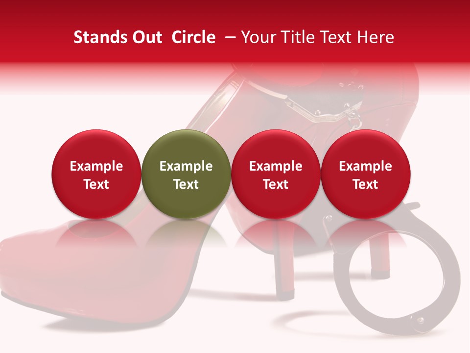 A Red High Heeled Shoe With A Gun On The Ankle PowerPoint Template