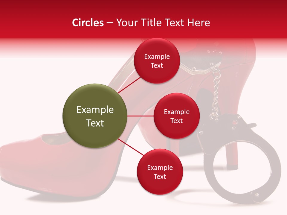 A Red High Heeled Shoe With A Gun On The Ankle PowerPoint Template