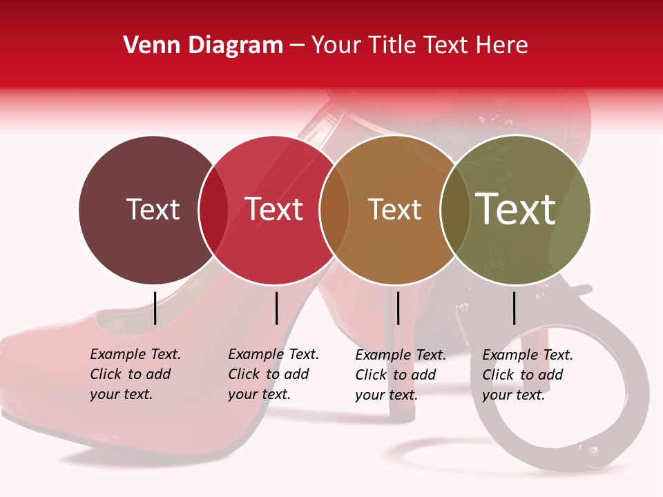 A Red High Heeled Shoe With A Gun On The Ankle PowerPoint Template