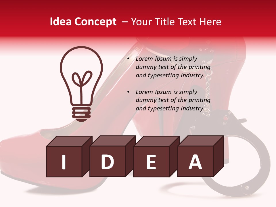 A Red High Heeled Shoe With A Gun On The Ankle PowerPoint Template