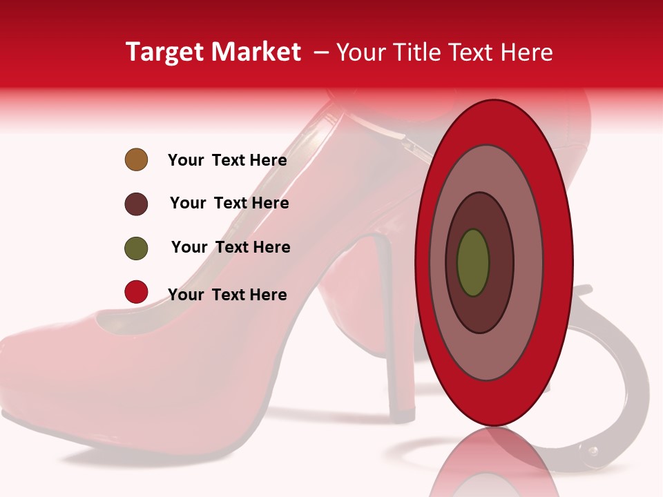 A Red High Heeled Shoe With A Gun On The Ankle PowerPoint Template