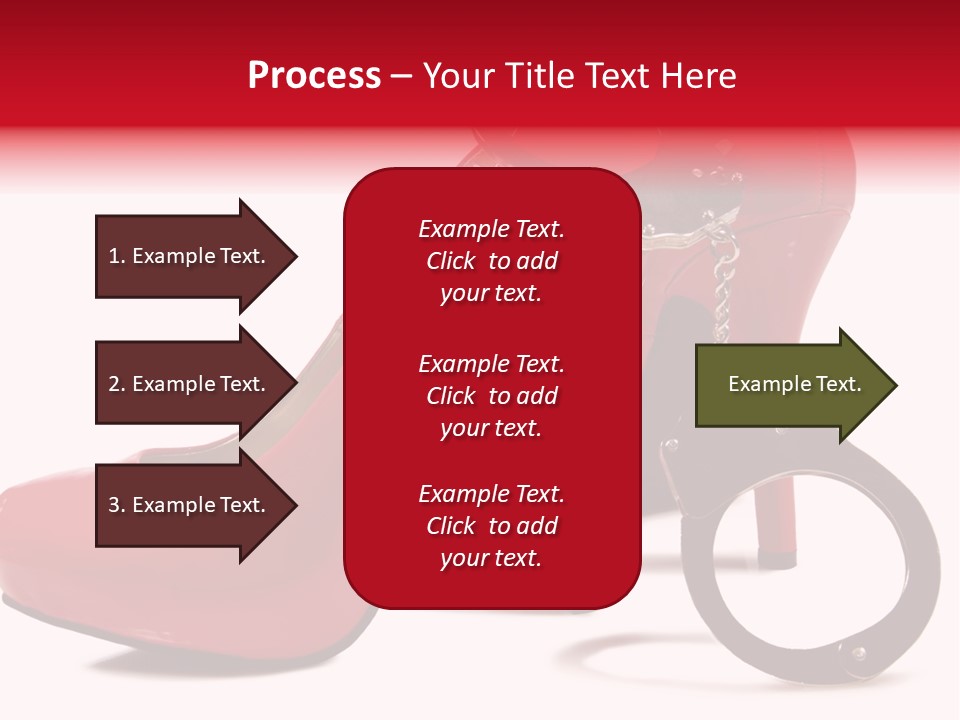 A Red High Heeled Shoe With A Gun On The Ankle PowerPoint Template