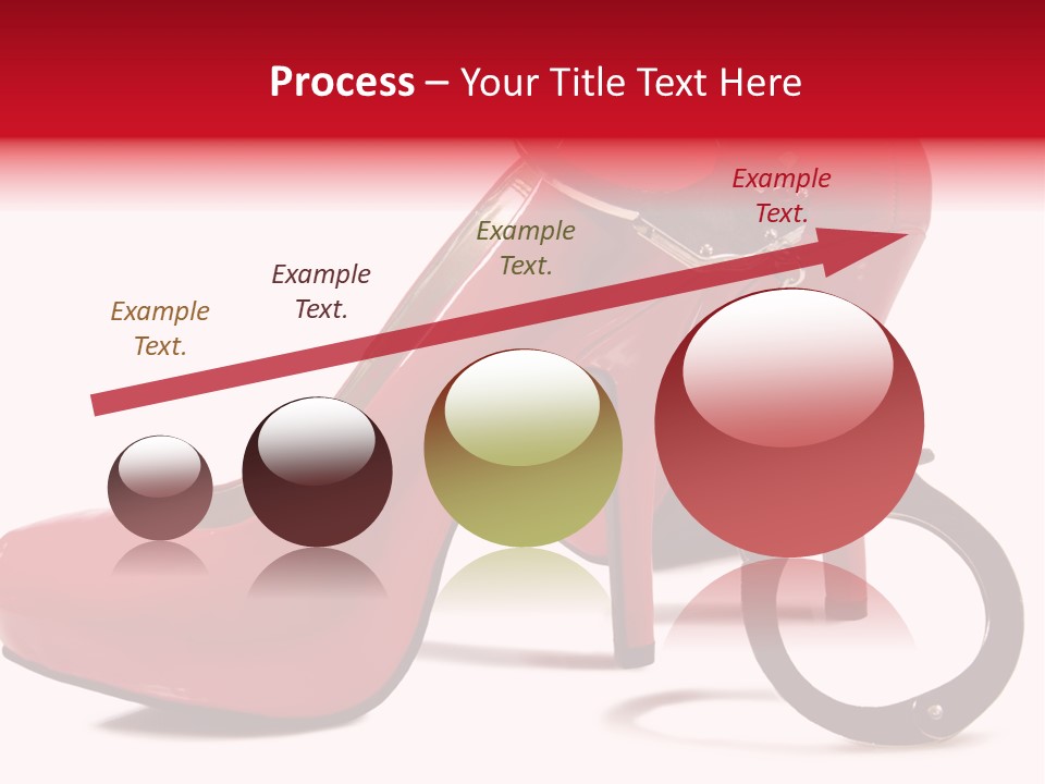 A Red High Heeled Shoe With A Gun On The Ankle PowerPoint Template