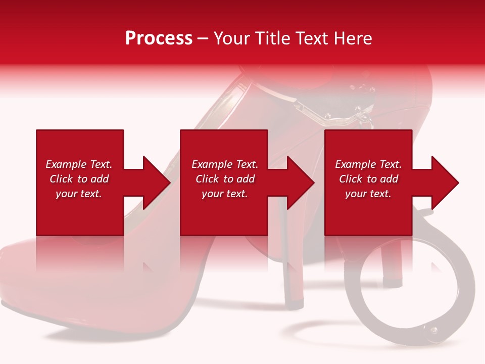 A Red High Heeled Shoe With A Gun On The Ankle PowerPoint Template