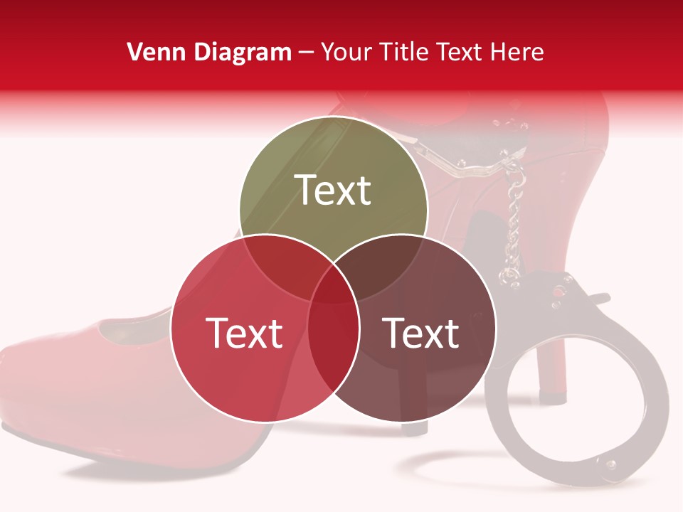 A Red High Heeled Shoe With A Gun On The Ankle PowerPoint Template