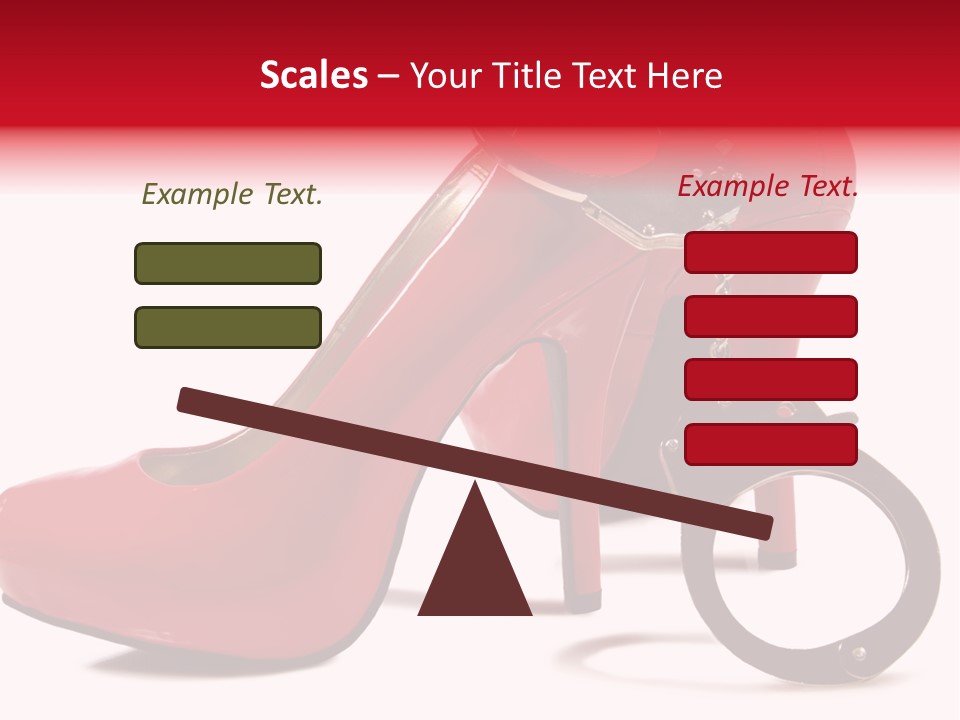 A Red High Heeled Shoe With A Gun On The Ankle PowerPoint Template