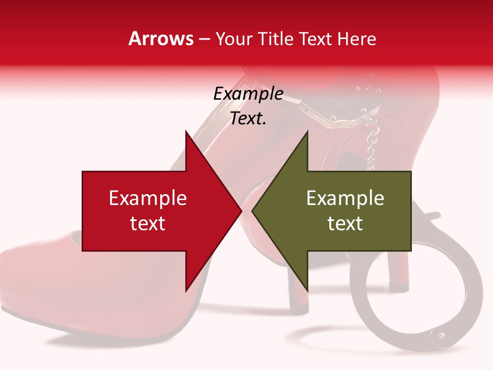 A Red High Heeled Shoe With A Gun On The Ankle PowerPoint Template