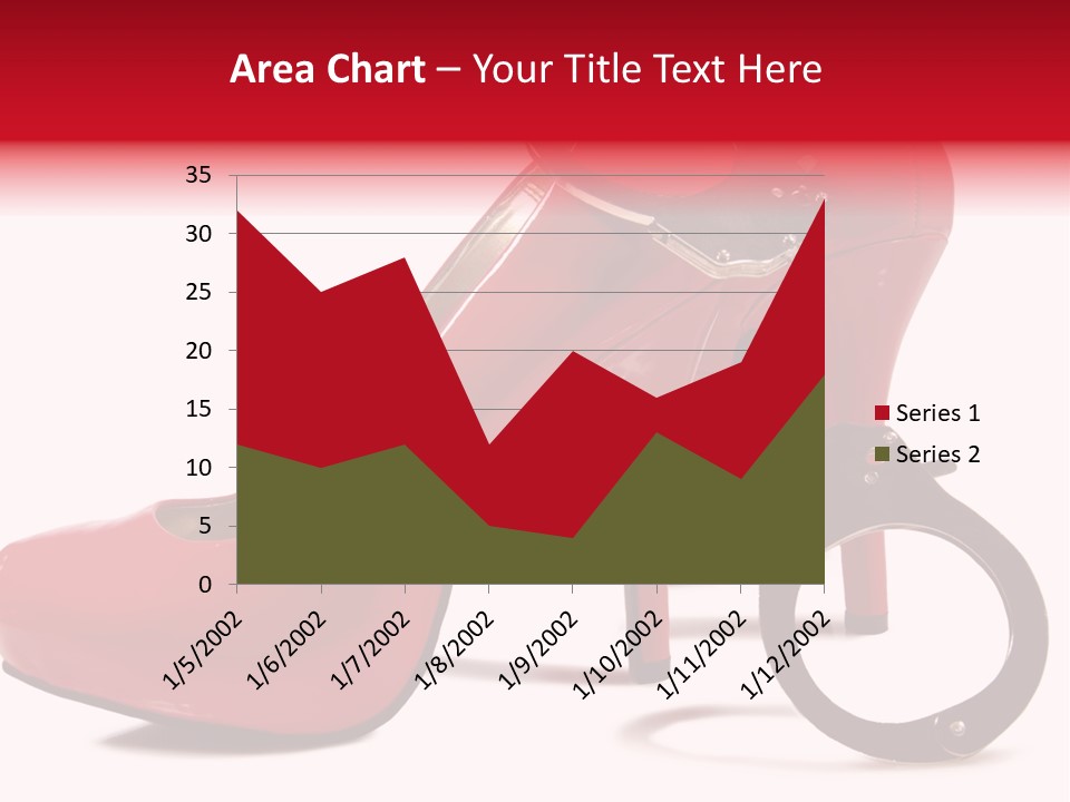 A Red High Heeled Shoe With A Gun On The Ankle PowerPoint Template