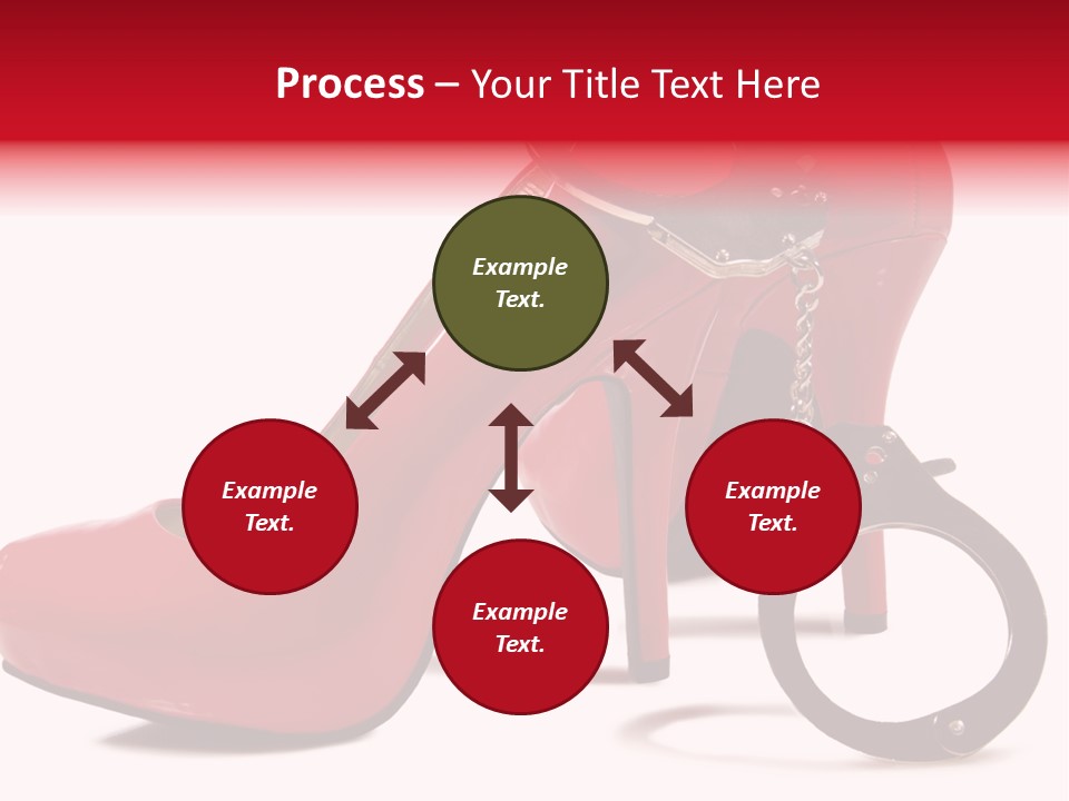 A Red High Heeled Shoe With A Gun On The Ankle PowerPoint Template