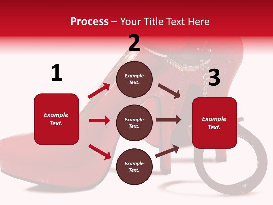 A Red High Heeled Shoe With A Gun On The Ankle PowerPoint Template