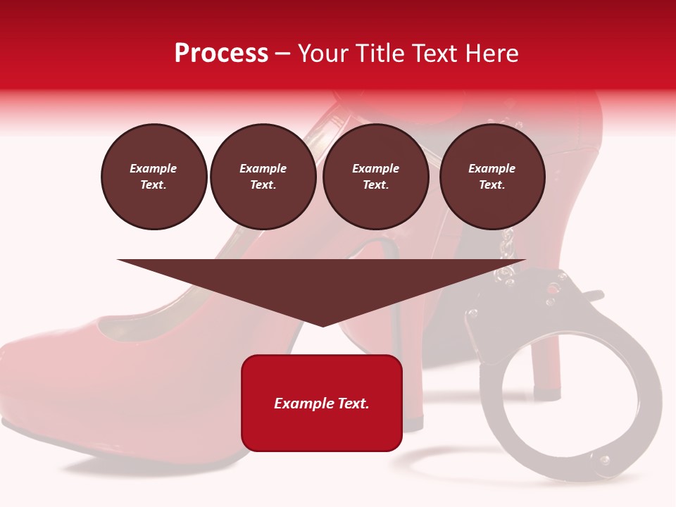 A Red High Heeled Shoe With A Gun On The Ankle PowerPoint Template