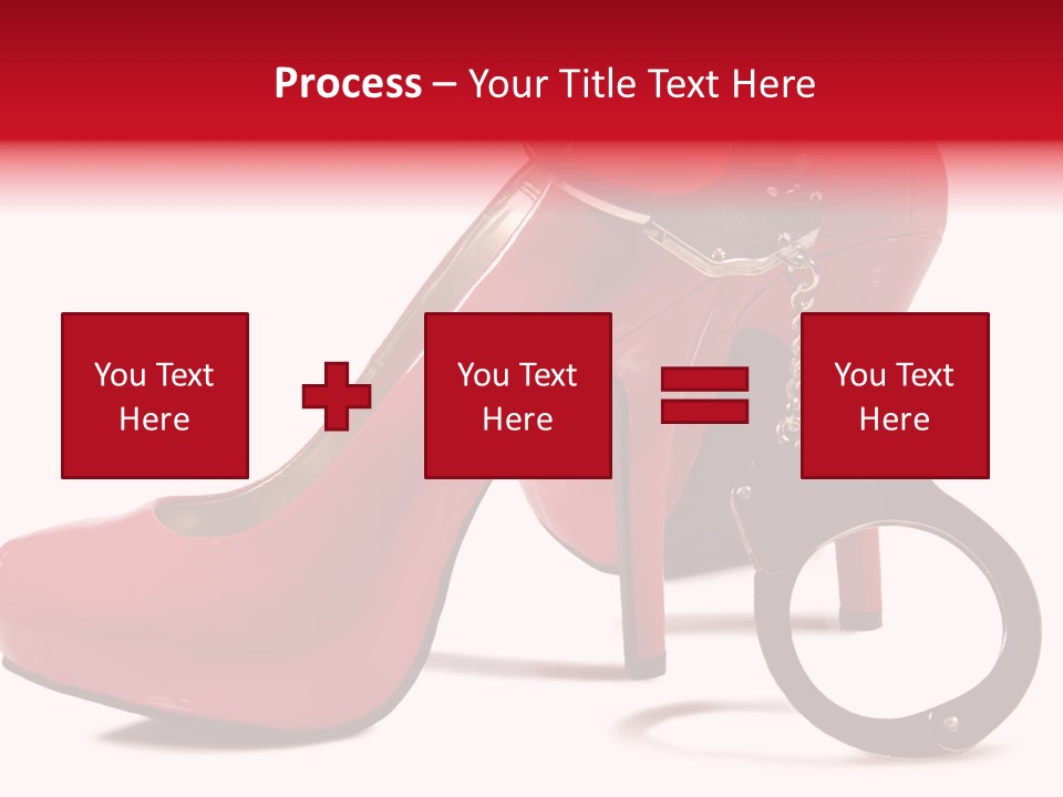 A Red High Heeled Shoe With A Gun On The Ankle PowerPoint Template
