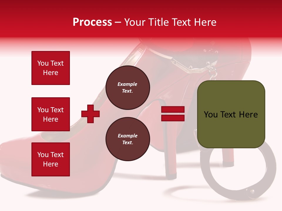 A Red High Heeled Shoe With A Gun On The Ankle PowerPoint Template