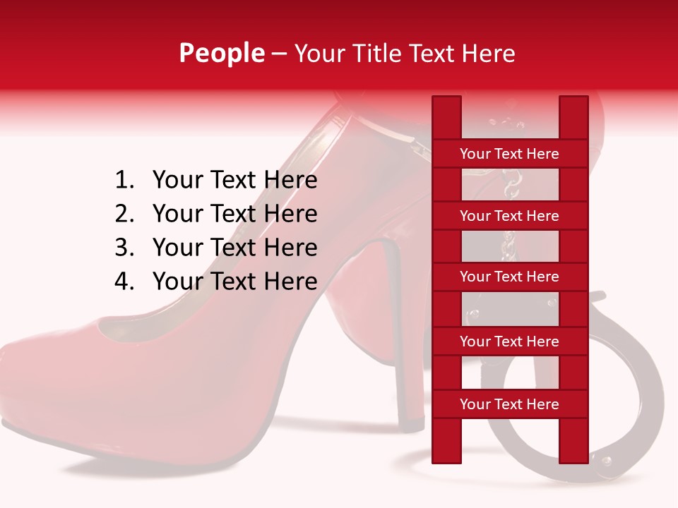 A Red High Heeled Shoe With A Gun On The Ankle PowerPoint Template