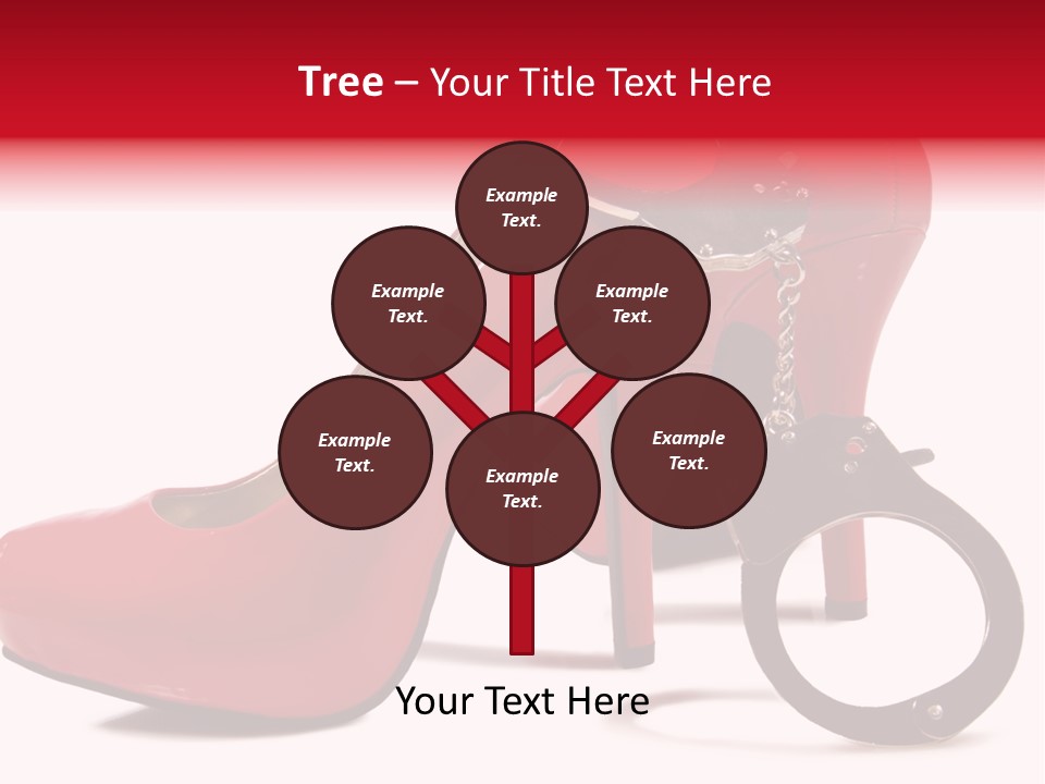 A Red High Heeled Shoe With A Gun On The Ankle PowerPoint Template