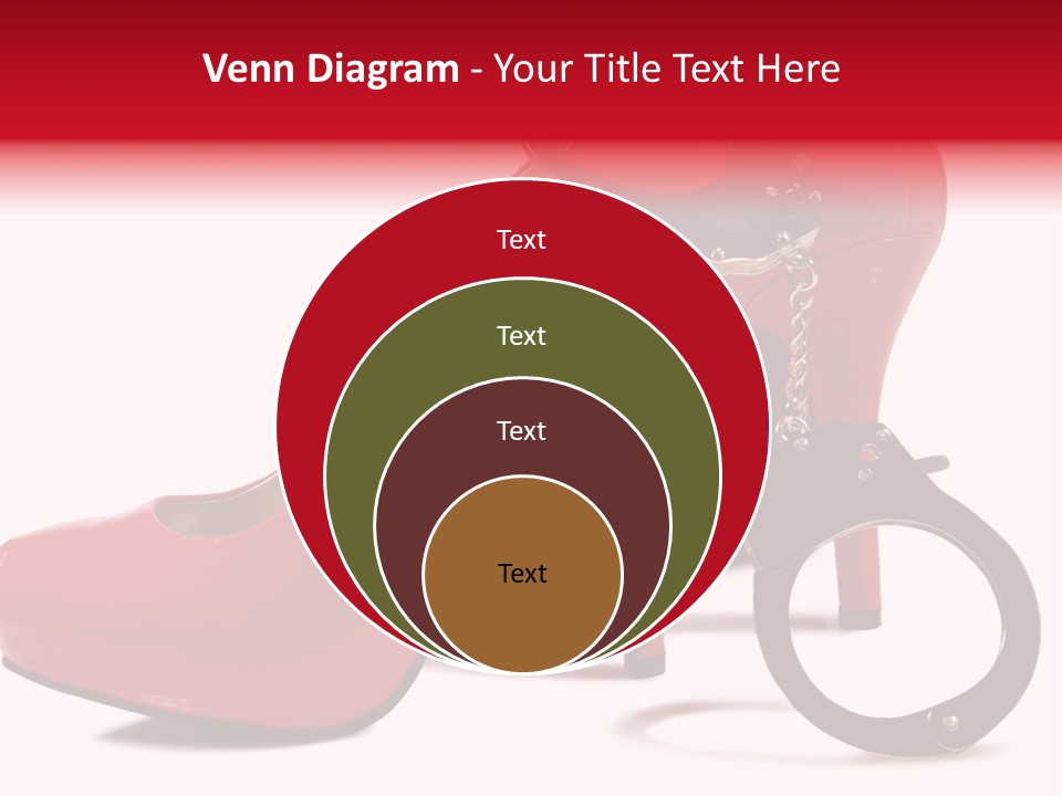 A Red High Heeled Shoe With A Gun On The Ankle PowerPoint Template